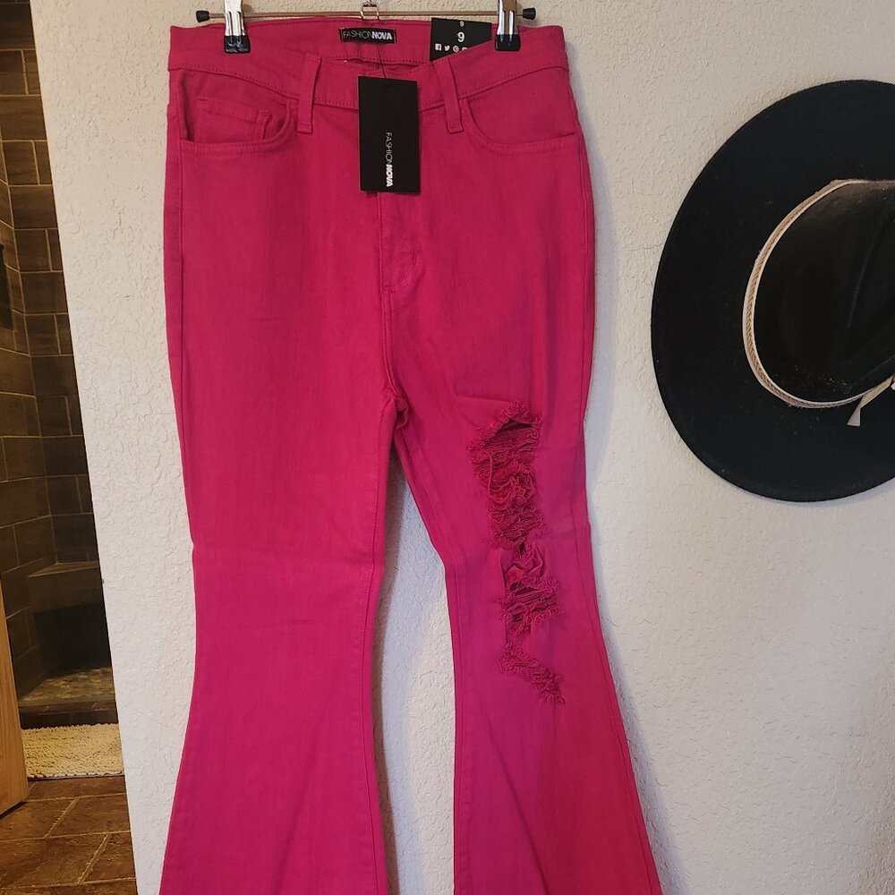 Hot Pink Flare Pants size 9